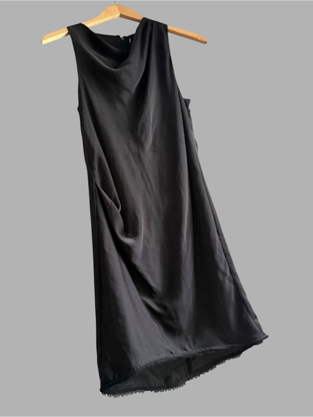 Helmut Lang Women’s Asymmetrical  Sleeveless Black Dress Zipper Closure Sz XS